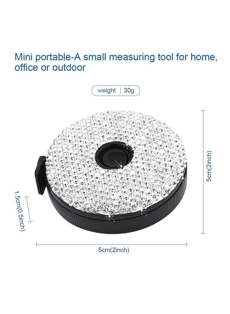 SYOSI شريط قياس ناعم لامع، شريط بوصة، مسطرة خياطة يدوية قابلة للسحب بزر ضغط، تستخدم في خياطة الجسم، قياس الخصر، أدوات قياس صغيرة للمنزل والمكتب بمقياس مزدوج 60 بوصة أو 150 سم، باللون الأبيض أو الوردي - Image 4