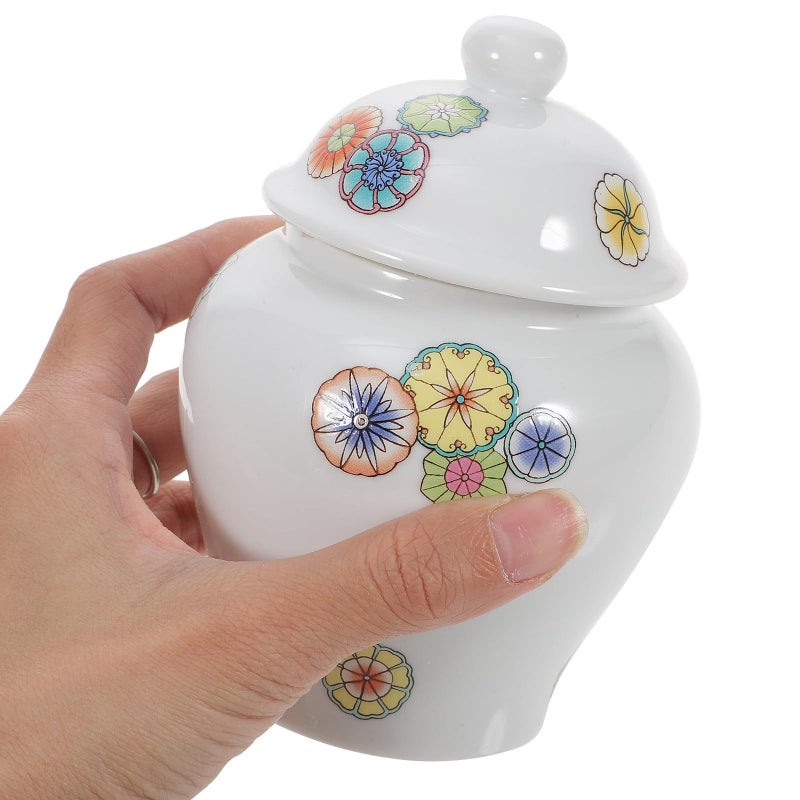 White Porcelain Ceramic Tea Canister Airtight Storage Jar For Loose Leaf Tea Kitchen Decorative Home - Image 5