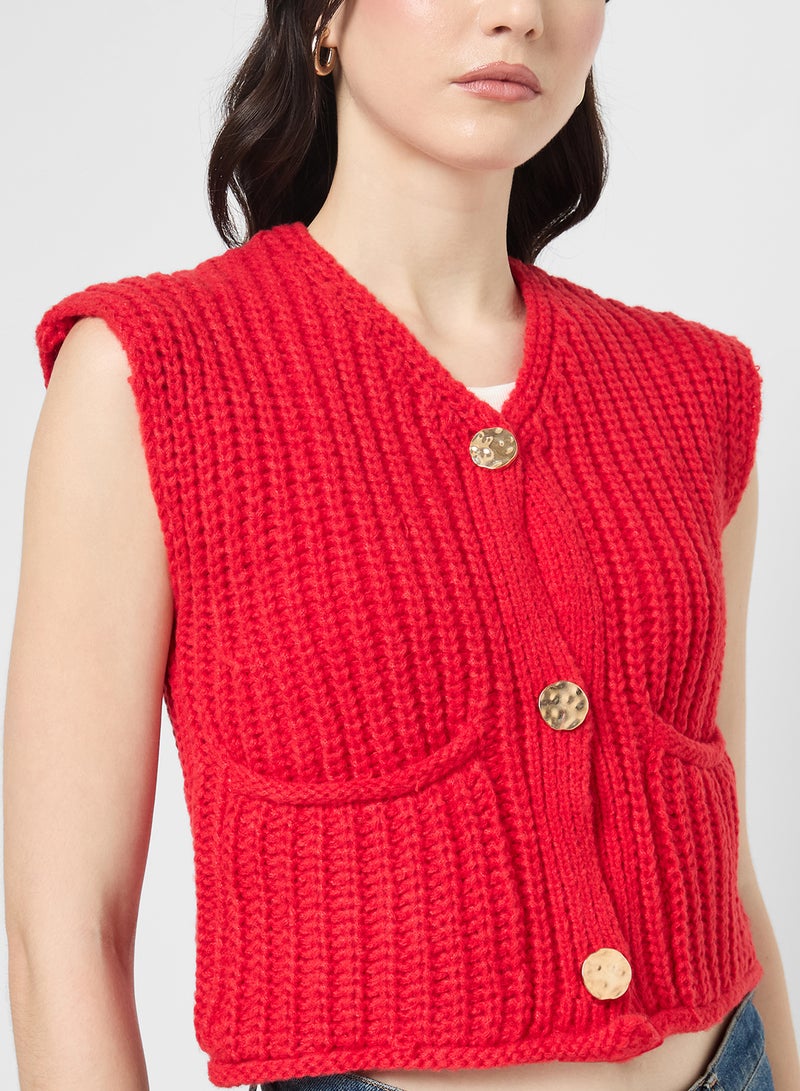 Ginger Knitted Button Down Vest - Image 3