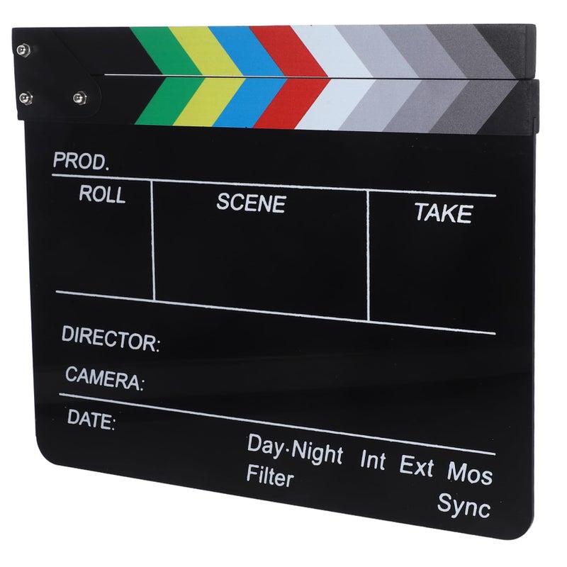 White Professional Acrylic Movie Clapperboard Filmmaking Scene Documentation Photography Studio Prop - Image 2