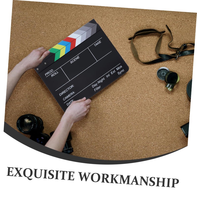 White Professional Acrylic Movie Clapperboard Filmmaking Scene Documentation Photography Studio Prop - Image 4