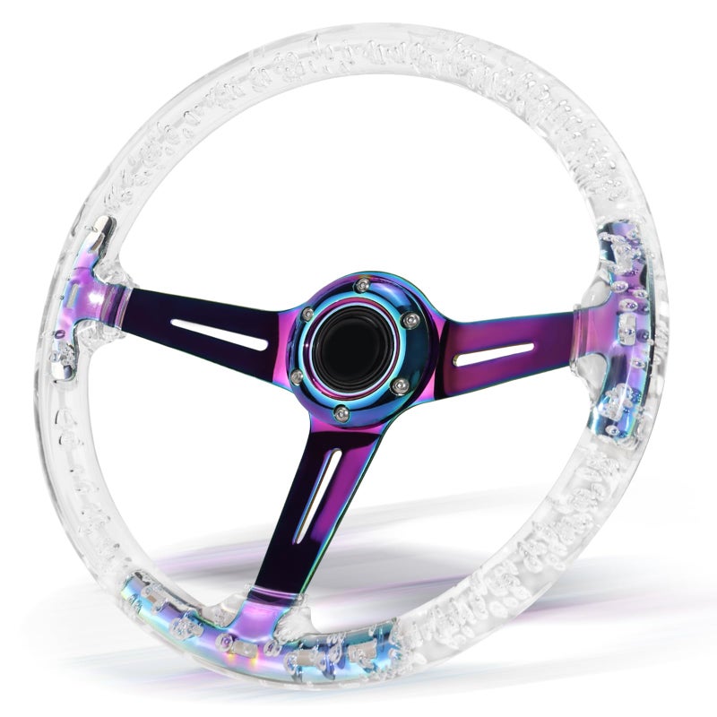 VOONKE Universal RacingGolf Steering Wheel 138 6 Bolts Grip Acrylic Round Steering Wheel For Club Car EZGO RXV TXT Yamaha Precedent Tempo DSfor RaceRallyMotorsportCarl transparently - Image 3