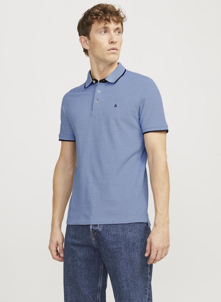 JACK & JONES - Jjepaulos Logo Print Polo Shirt - Image 1