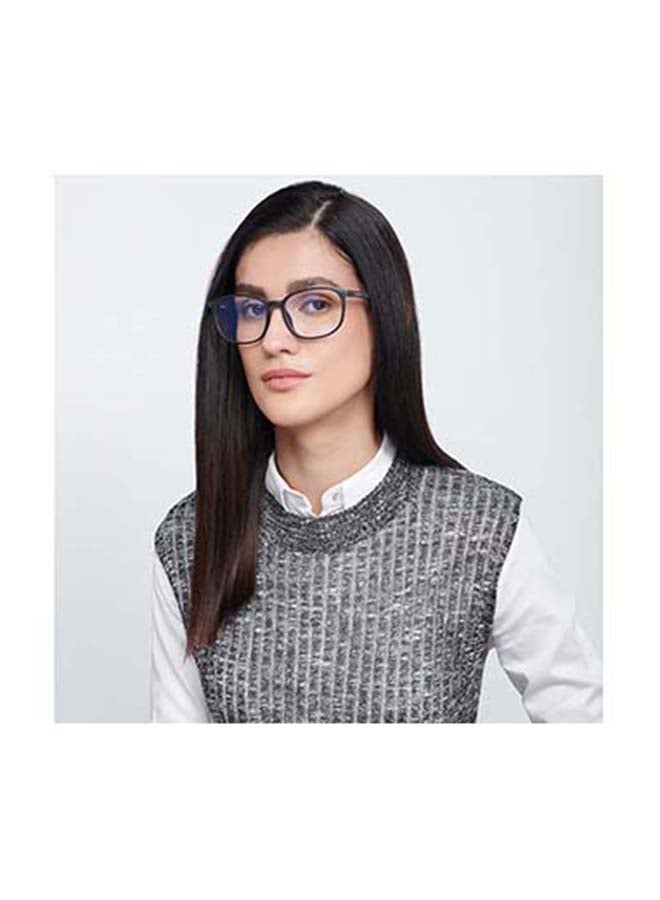 لينسكارت بلو نظارة طبية للكمبيوتر بعدسات بدون درجة وبإطار كامل وبتصميم لامتصاص الأشعة الزرقاء ومضادة للتوهج مستطيلة الشكل طراز LB E13739 - مقاس 53 مم - سوداء اللون - Image 4