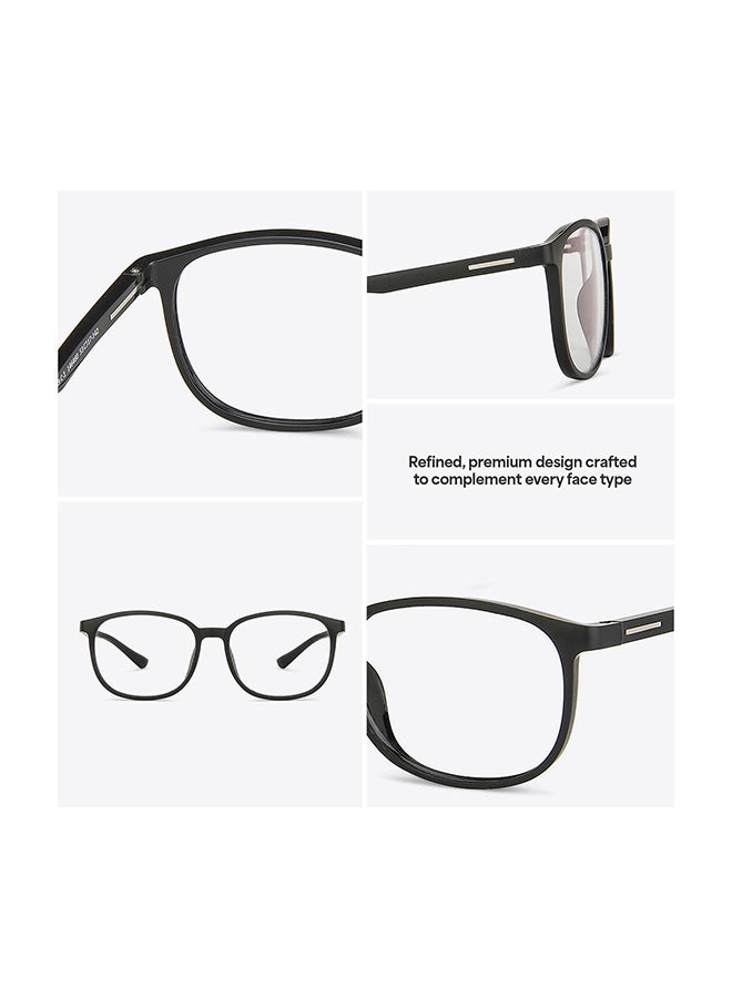 نظارة طبية للكمبيوتر بعدسات بدون درجة وبإطار كامل وبتصميم لامتصاص الأشعة الزرقاء ومضادة للتوهج مستطيلة الشكل طراز LB E13739 - مقاس 53 مم - سوداء اللون للجنسين - view 2