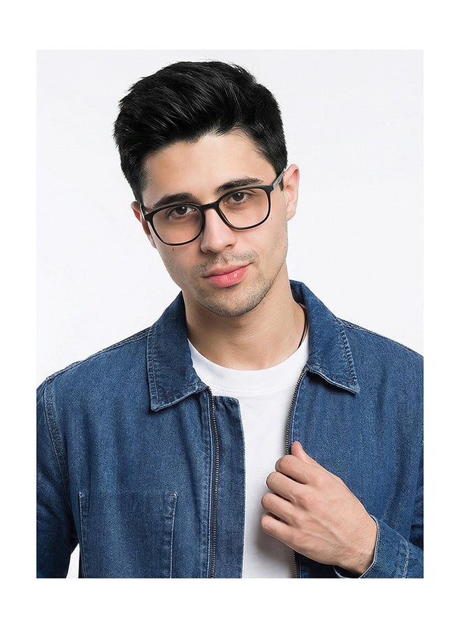 نظارة طبية للكمبيوتر بعدسات بدون درجة وبإطار كامل وبتصميم لامتصاص الأشعة الزرقاء ومضادة للتوهج مستطيلة الشكل طراز LB E13739 - مقاس 53 مم - سوداء اللون للجنسين - view 3