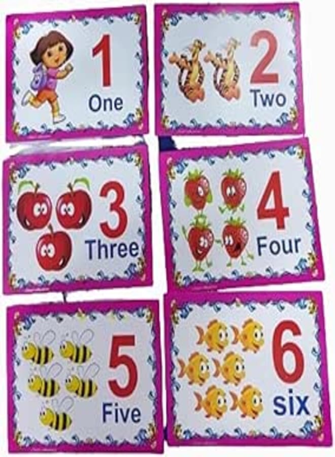 Set of Educational Cards, Write, Draw and Color Paper for Kids to Develop Basic Skills and Excellence Choose Your Child the Best Educational Cards (English Number Cards)