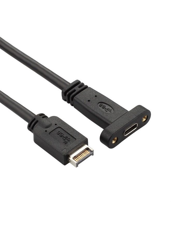 Cablecc USB 3.1 Front Panel Header to USB-C Type-C Female Extension Cable 40cm with Panel Mounting Screw - Image 3