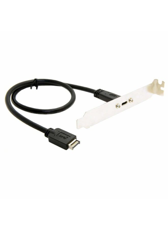 Cablecc USB 3.1 Front Panel Header to USB-C Type-C Female Extension Cable 40cm with Panel Mounting Screw - Image 2