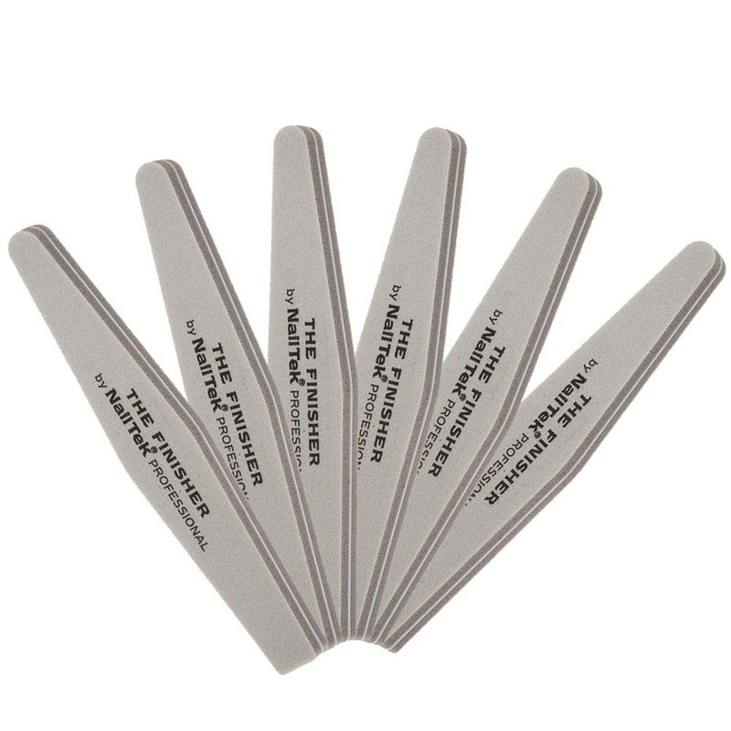 Nail Tek The Finisher File, Professional Double-sided 240/400 Grit Nail File to Shape and Smooth Acrylic, Gel, and Natural Nails, Nail Polish Remover, Must-Have Manicure and Pedicure Kit Tool, 6 Pack - Image 1