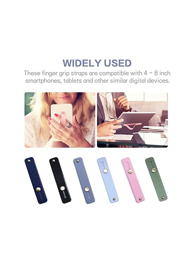 PROMASS 6 Pieces Phone Strap Grip Holder Finger Cell Phone Grip Telescopic Phone Finger Strap Stand Universal Finger Kickstand for Most Smartphones and Tablets (Soft Colors) - Image 3