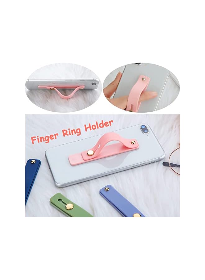 PROMASS 6 Pieces Phone Strap Grip Holder Finger Cell Phone Grip Telescopic Phone Finger Strap Stand Universal Finger Kickstand for Most Smartphones and Tablets (Soft Colors) - Image 2