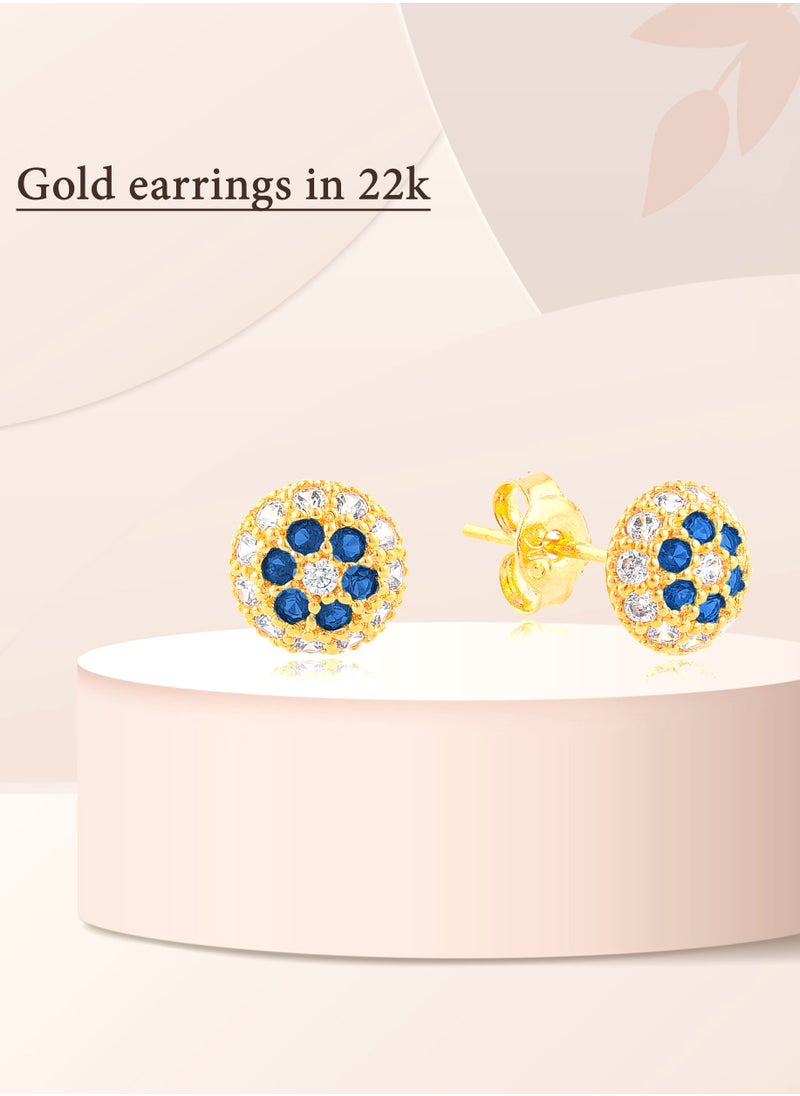 BAFLEH JEWELLERY - 22kt Gold Round Earrings for Everyday - Image 1