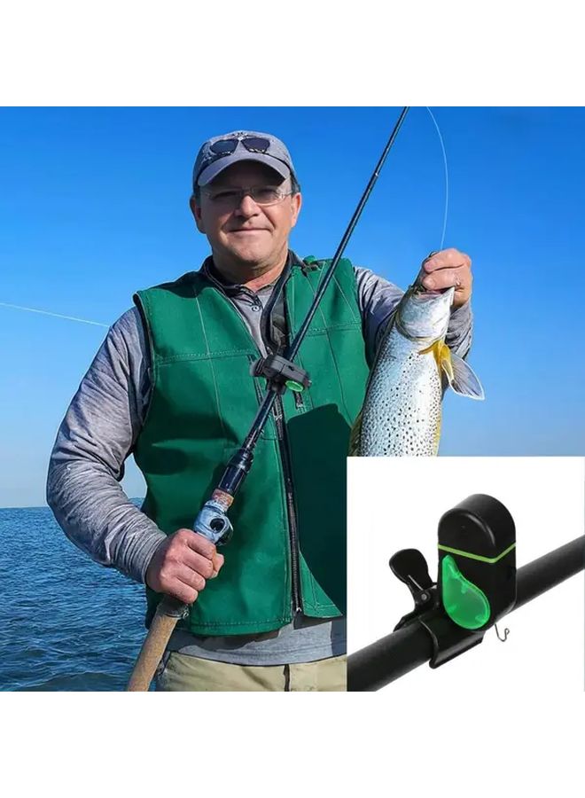 Sensitive Fishing Alarm with LED Light Night Fishing Gear Clamp Type Coal Black - Image 2