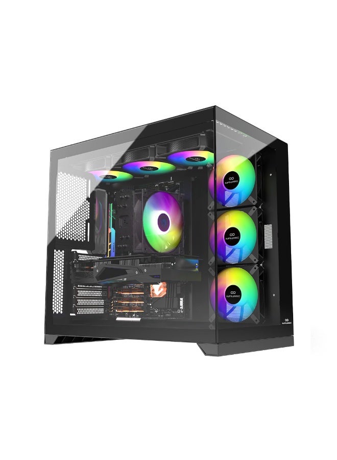 INFINIARC Cube Pro Gaming PC With Intel Core i7-14700F Processor/32GB RAM DDR5/1TB SSD/16GB Nvidia GeForce RTX 5070 Ti Graphics/Windows 10 Pro/ Black - Image 1