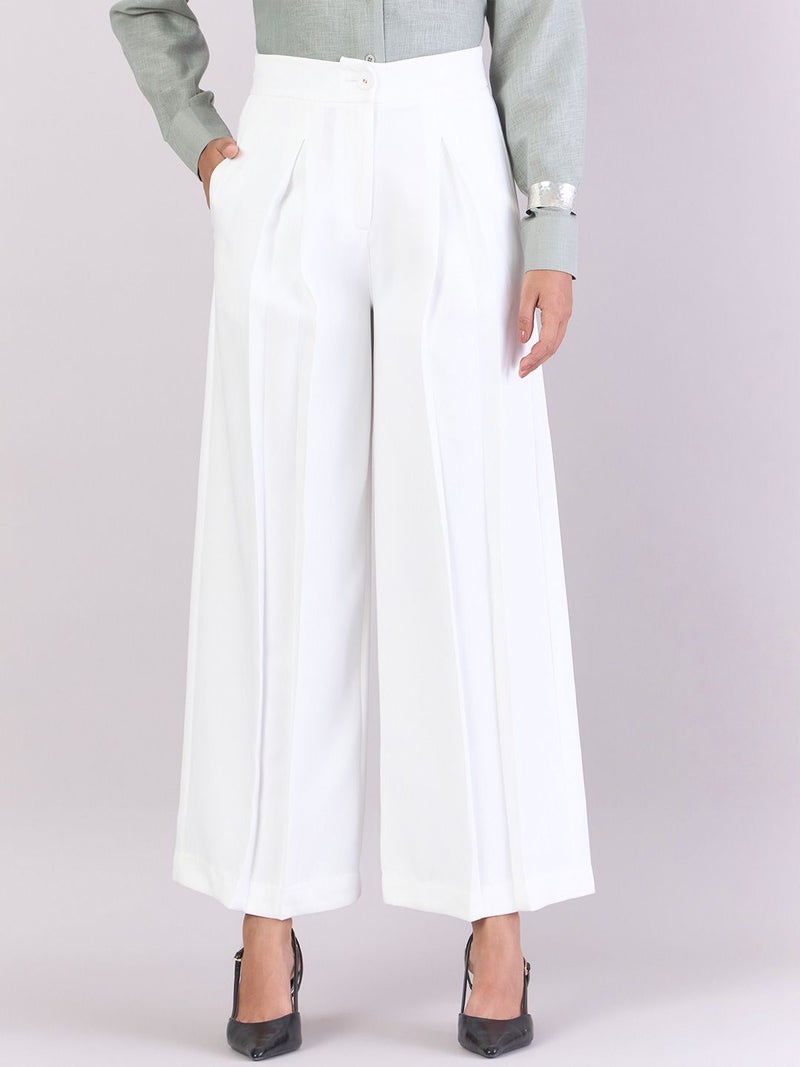 Powersutra White High Waist Trousers for Women - Image 2