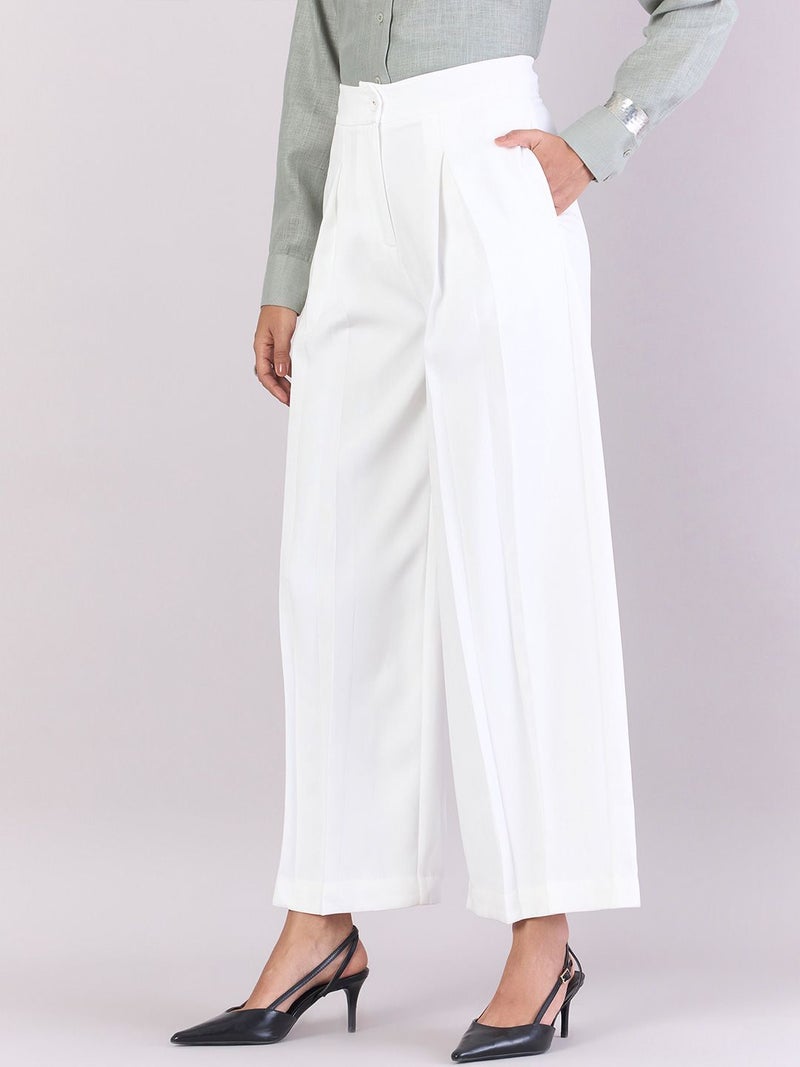 Powersutra White High Waist Trousers for Women - Image 3
