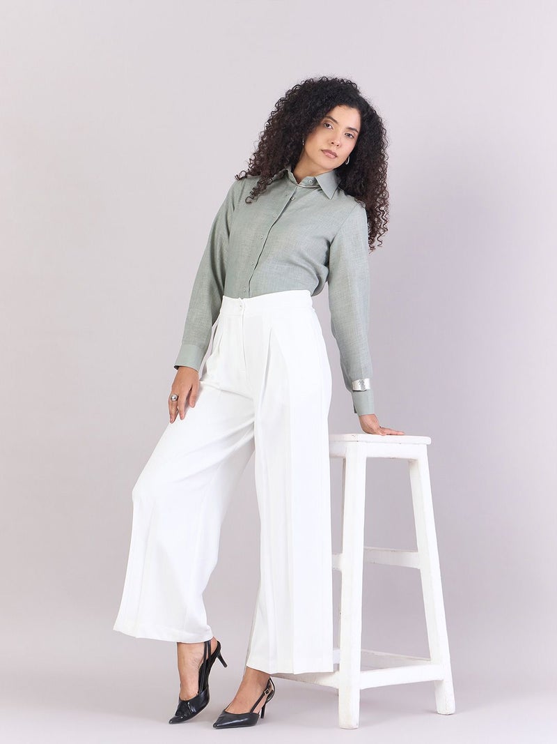 Powersutra White High Waist Trousers for Women - Image 4