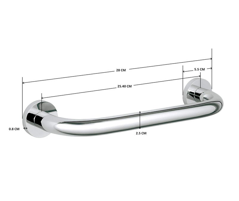 GARBNOIRE Stainless Steel Grab Bar for Bathroom & Bathtub Wall Mounted Safety Hand Support Rail, Balance Handle - Size (10" Inch) - Image 5