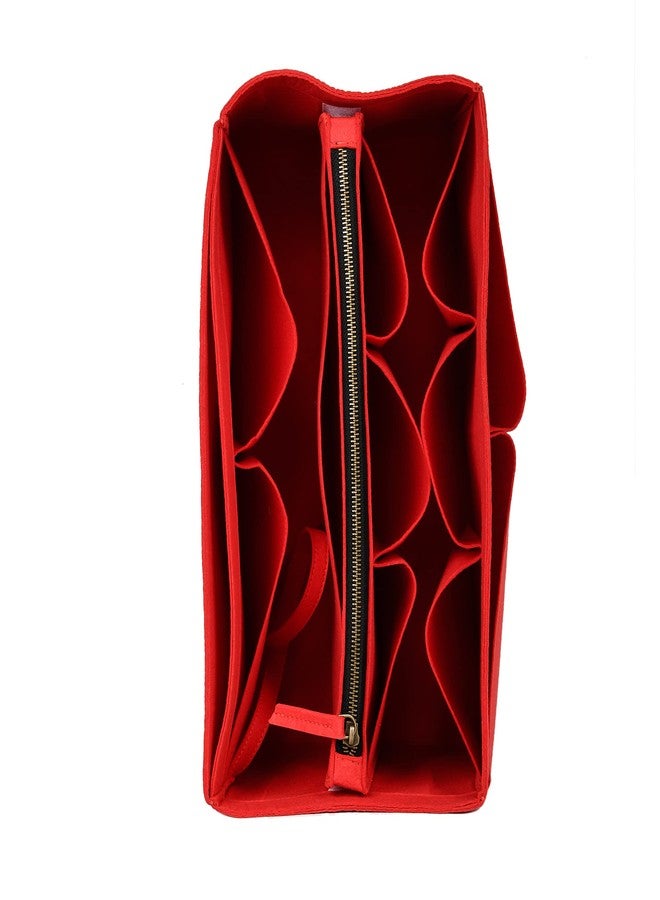 OON Bag Organizer Insert Felt Purse | Designer Bag Organizer | Cosmetic Protector Bag (Large, Red) - Image 3