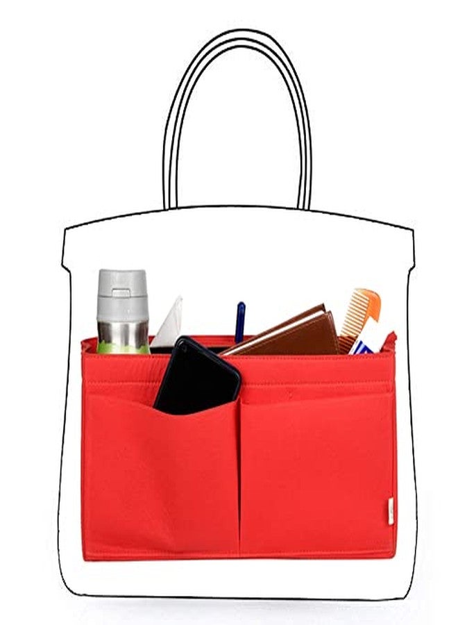OON Bag Organizer Insert Felt Purse | Designer Bag Organizer | Cosmetic Protector Bag (Large, Red) - Image 5