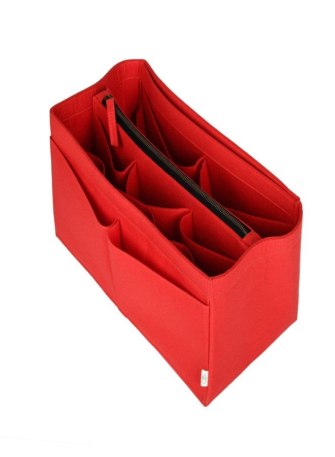 OON Bag Organizer Insert Felt Purse | Designer Bag Organizer | Cosmetic Protector Bag (Large, Red) - Image 1