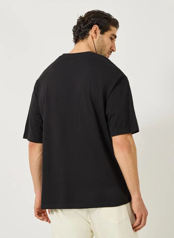 Styli Minimal Print Oversized Cotton T-Shirt