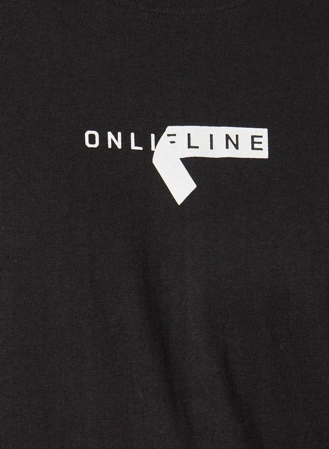 Styli Minimal Print Oversized Cotton T-Shirt