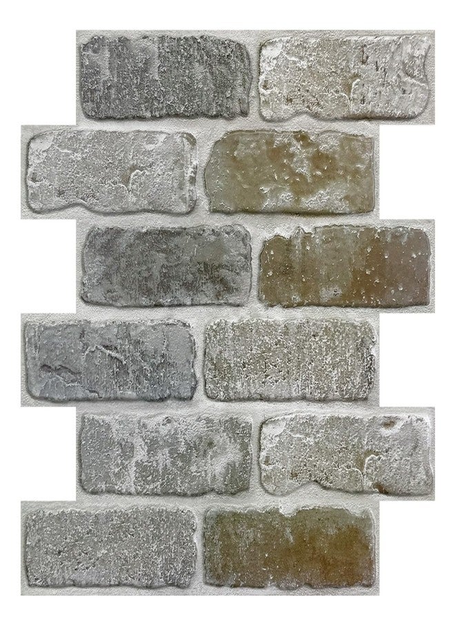 COMSTICKC 3D Red Brick Wall Panel, Peel and Stick Brick Panels,10 Pcs of 12"X12" Small Size Thin PVC Faux Brick Self Adhesive Fake Brick Backsplash Kitchen Living Room, Paintable - Image 1