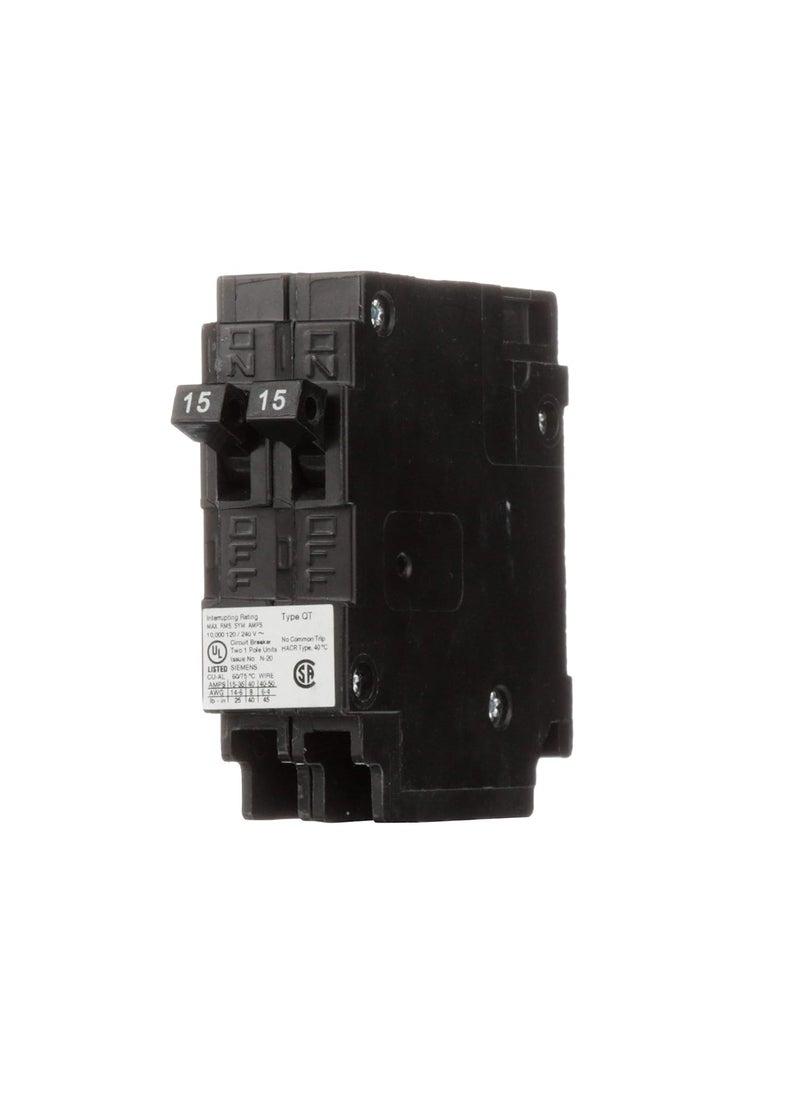 SIEMENS Siemens HI Q1515NC Two 15Amp Single Pole 120Volt NonCurrent Limiting Circuit Breaker  - Image 1