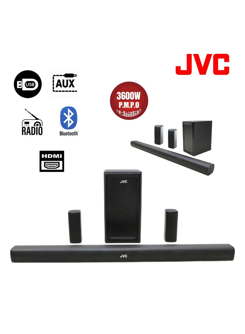 VIDEOCON 75" 4K UHD Official Google Tv And JVC 5.1CH Soundbar With Wireless Subwoofer 3600W PMPO Combo E75ELGT1100+TH-N430B Black - Image 5