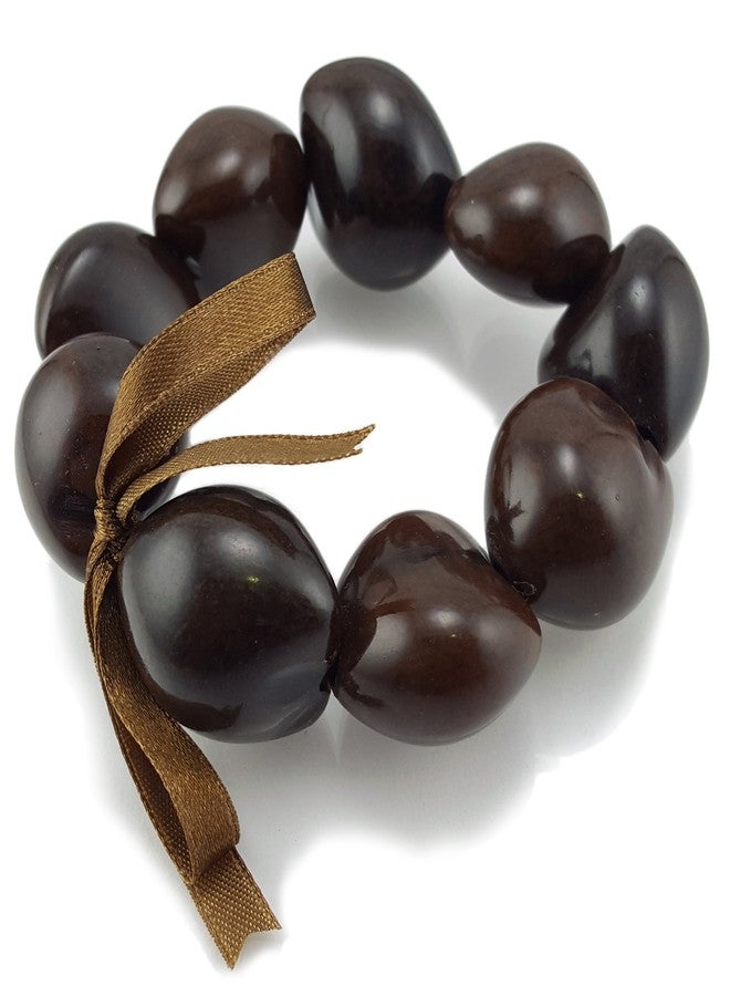 بلو ريكا مجموعة قلادة وسوار BlueRica Kukui Nut Lei (بني) - Image 3