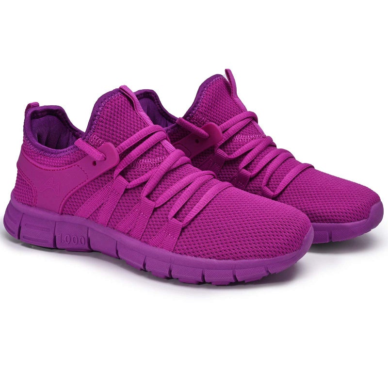 INZCOU Running Shoes Lightweight Tennis Shoes Non Slip Gym Workout Shoes Breathable Mesh Walking Sneakers Purple 8women / 7men - Image 5