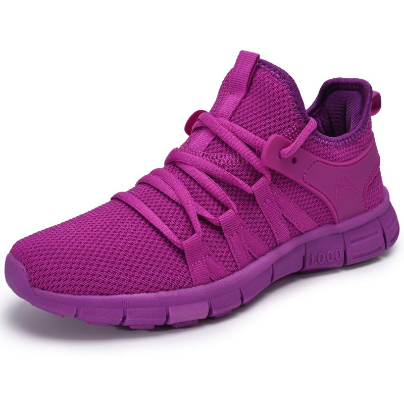 INZCOU Running Shoes Lightweight Tennis Shoes Non Slip Gym Workout Shoes Breathable Mesh Walking Sneakers Purple 8women / 7men - Image 2