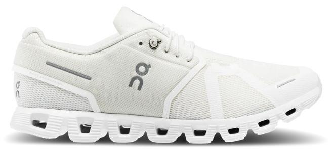ON Women's Cloud 5 Sneakers – Lightweight, Breathable Everyday Shoes All-Day Comfort with CloudTec® Cushioning – Sleek White Design Perfect for Travel, Errands, or Urban Adventures Sustainable Materials with Speed-Lacing System for Easy Wear - Image 1