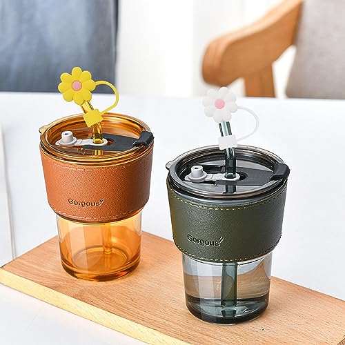 YIWONFU 4Pcs Stanley Cup Straw Cover Stanley Cup Accessories，10mm/0.39 inches Silicone Straw Covers Cap Reusable Straw Covers Cap for Stanley Cup30or 40 oz Straw Covers（4Colorful Flower） - Image 4