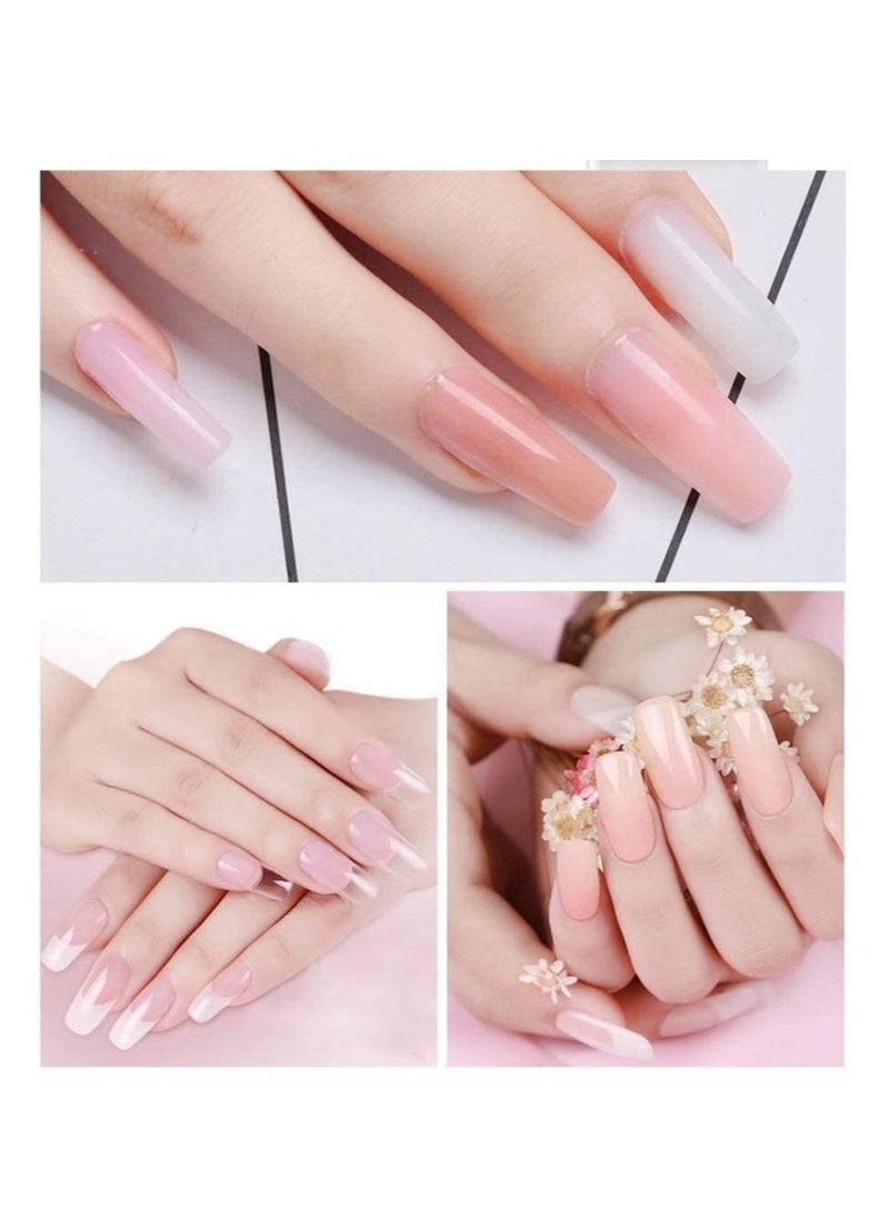 Kanza 300 Pcs Nail art Tips Transparent Full Cover Manicure Fake Nail Tips Acrylic False Nails with Case for Salons and DIY Nail Art  - Image 3