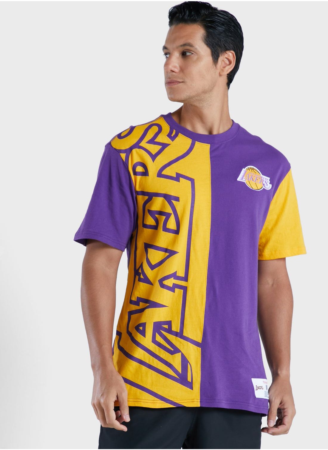 Los Angeles Lakers T-Shirt By Mitchell & Ness - Yellow - Mens