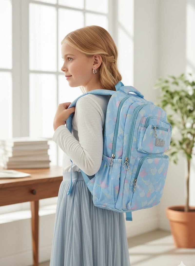 شنطة ظهر مدرسية - بناتى مستورده - خفيفة الوزن - اكسسوارات جديده - تناسب بنات ابتدائى واعدادى وثانوى وجامعة  - بيبي بلو - Image 2