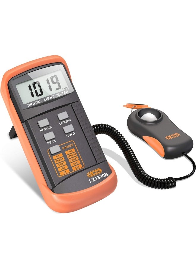 Dr.Meter Digital Light Meter  Handheld Split Type Design 0 200 000 Lux Digital Lux Meter With High Precision Fast Reactions And Data Orange  - Image 1