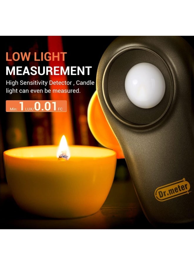 Dr.Meter Digital Light Meter  Handheld Split Type Design 0 200 000 Lux Digital Lux Meter With High Precision Fast Reactions And Data Orange  - Image 4