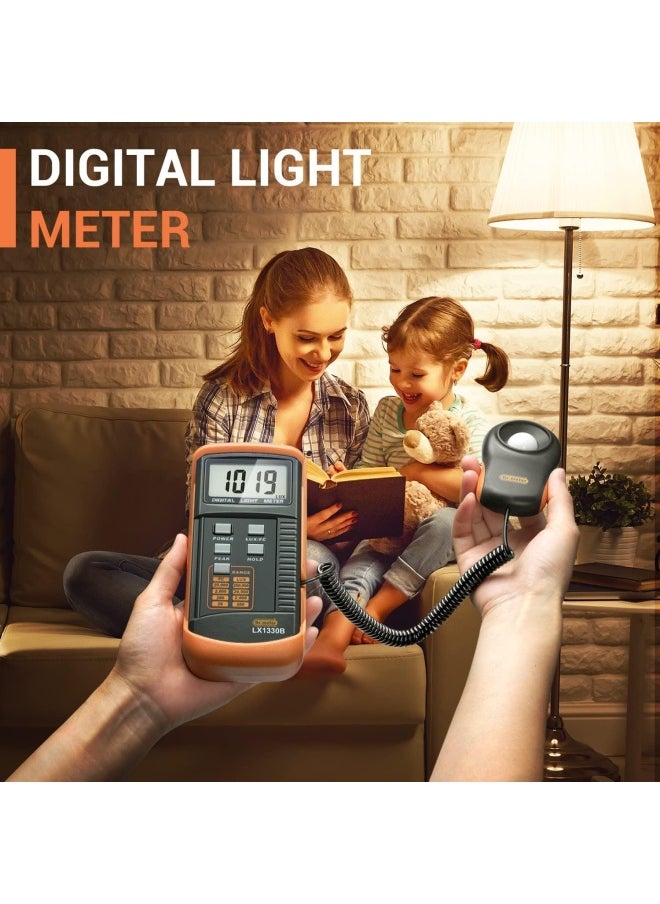 Dr.Meter Digital Light Meter  Handheld Split Type Design 0 200 000 Lux Digital Lux Meter With High Precision Fast Reactions And Data Orange  - Image 5
