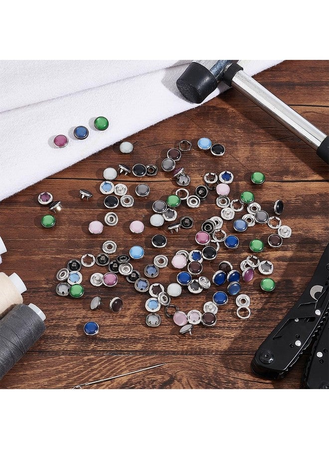 NBEADS NBEADS 50 Sets 10 Colors Brass Snap Buttons, Decorative Snap Buttons Metal Garment Buttons Resin Pearl Snaps Fasteners for Clothes Skirt Popper Studs DIY Sewing Crafts - Image 4