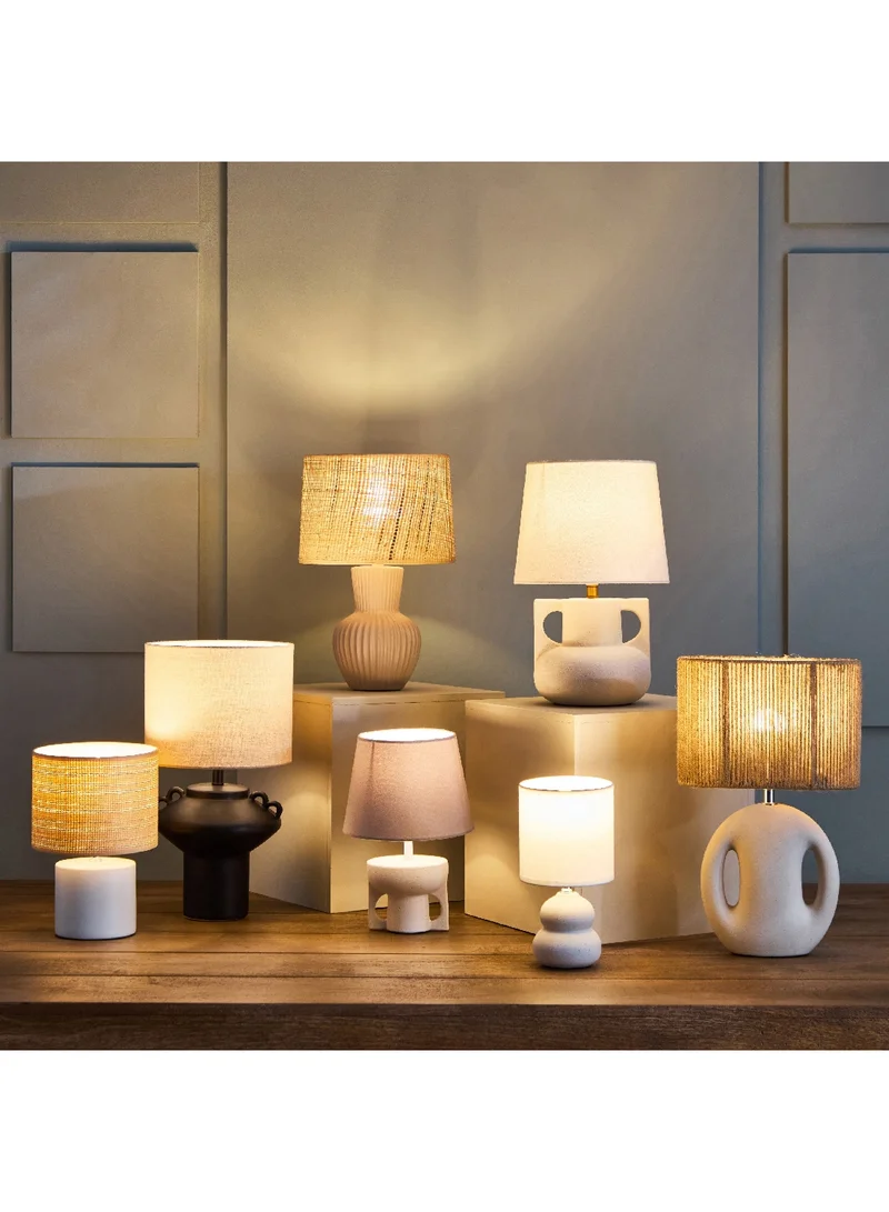 Home Box Harper Table Lamp with Base and Linen Lampshade 22 x 39.5 x 22 cm