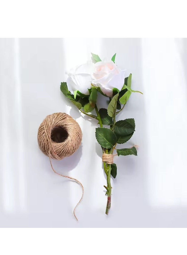 قطعتان من حبل الجوت البني الطبيعي لتعبئة الهدايا - Image 4