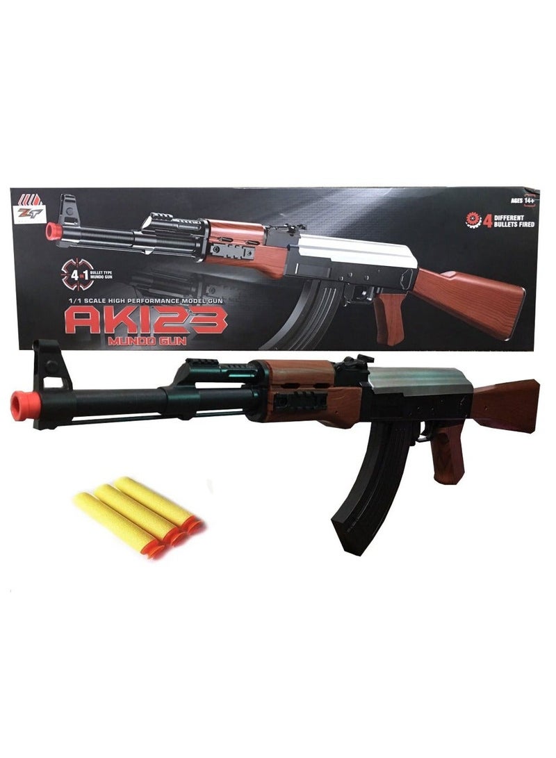Toy Box AK123 3 in 1 Rifle Toy Gun with Gel Balls (Orbeeze) and Nerf Bullets for kids - Image 2