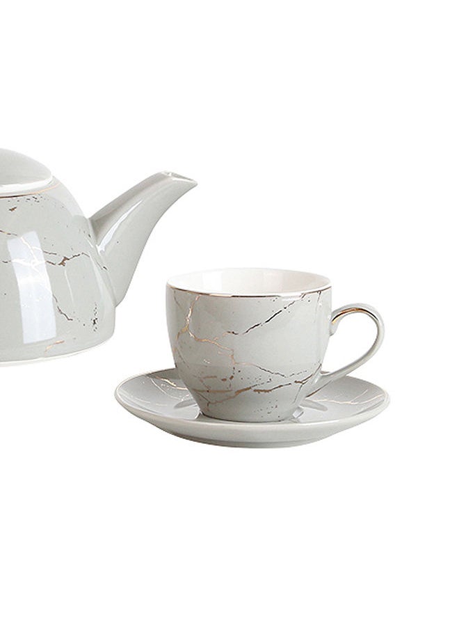 ebarza - Grey & Golden Coffee/Tea Cup And Plate - Image 1