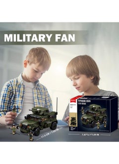 Sluban Military Vehicle Set Building Toy Army Car, Military Off-Road Vehicle Model, With 4 Military Soldier Minifigures, Gifts For Boys Aged 6-12 Kids Girls, Compatible With Lego Military Set, 519 Pcs  - Image 4