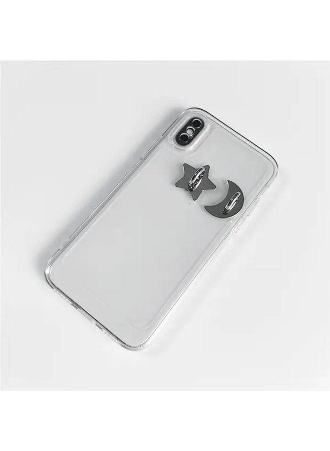 2pcs Yin Star Moon Phone Charms Self Adhesive Ring Stand Heart Crescent Decorations - Image 3