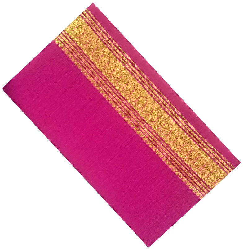 Zuvim Zalaak Cotton Blouse Piece Zari Border South Pattu Unstitched Blouse Materials 1 meter for Women's (Pack of 10 Pcs) (Multicolor) - Image 5